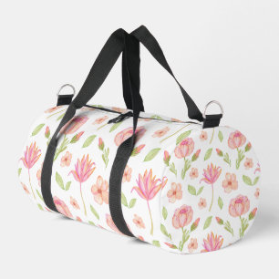 Elegant Floral Pattern with Pink Peonies and Lilie Duffle Bag