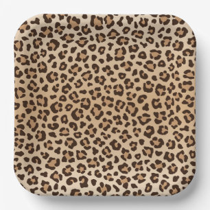 Elegant Floral Pattern with Red and Blue Leaves Pa Paper Plate