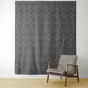 Elegant Floral Pattern with Red and Blue Leaves Ta Tapestry