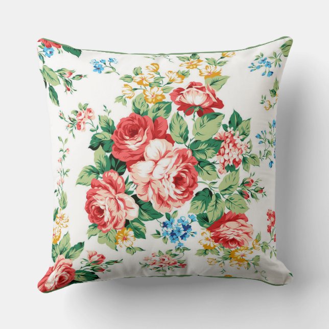 Elegant Floral Pattern with Rose Design Element Cushion (Back)