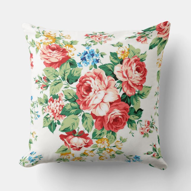 Elegant Floral Pattern with Rose Design Element Cushion (Front)