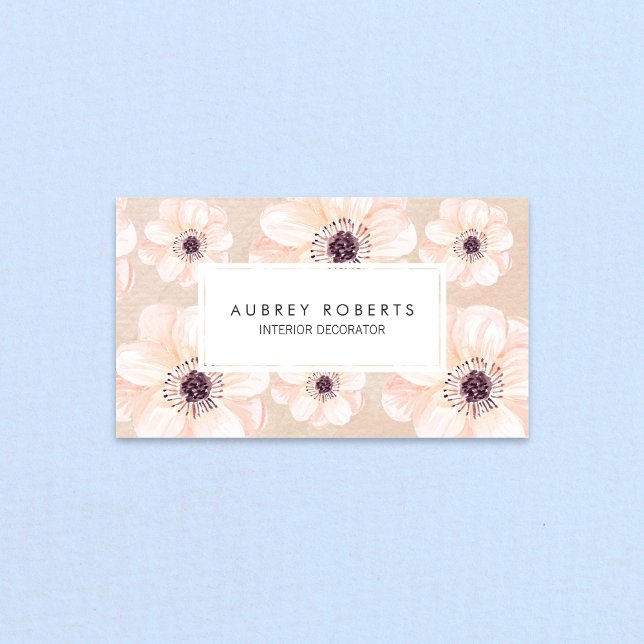 Elegant Floral Peach Pattern Business Card (Creator Uploaded)