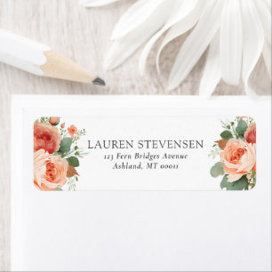 Elegant Floral Peach Rose Fall Wedding