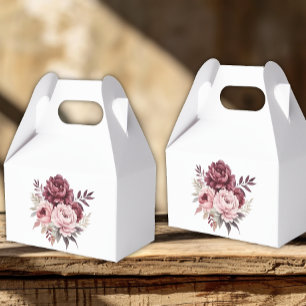 Elegant Floral Peony Watercolor Wedding Party Favour Box