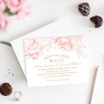 Elegant Floral Peony Wedding Coral and Gold<br><div class="desc">Elegant and romantic peony wedding save the date card design. Coral pink and champagne gold colour scheme.</div>