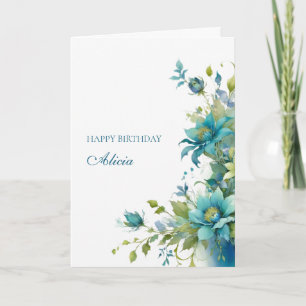 Elegant Floral Personalised Birthday Card