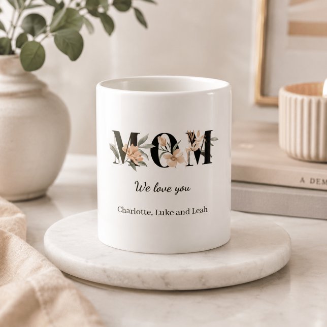 Elegant Floral Personalised Mum Mug Gift (Creator Uploaded)