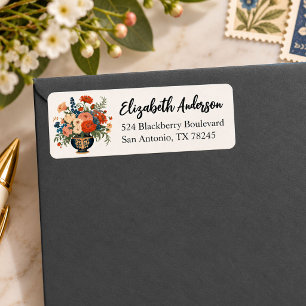Elegant Floral Personalised Return Address Label