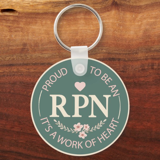 Elegant Floral Personalised RPN Key Ring (Front)