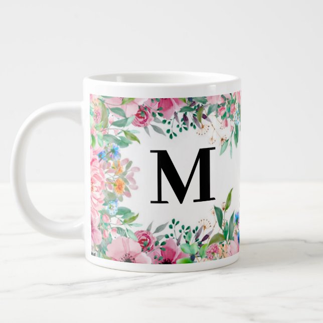elegant floral personalised speciality Mug (Left)