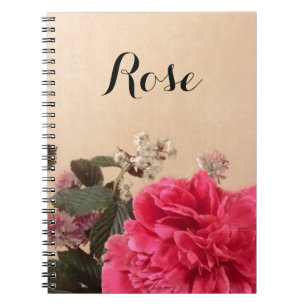 Elegant Floral Personalised Spiral Notebook