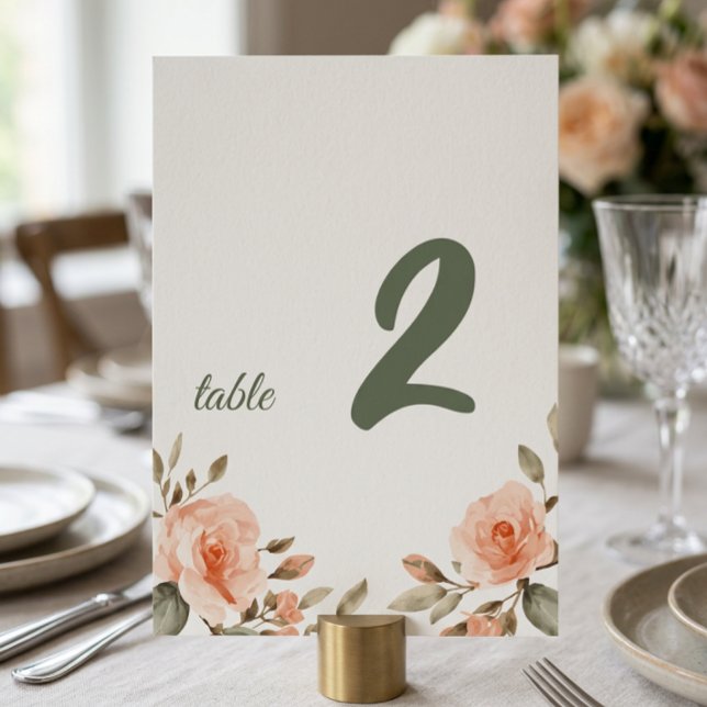 Elegant Floral Personalised Table Number Sign (Creator Uploaded)