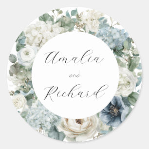 Elegant Floral Personalised Wedding Sticker