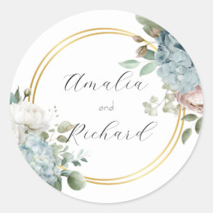 Elegant Floral Personalised Wedding Sticker