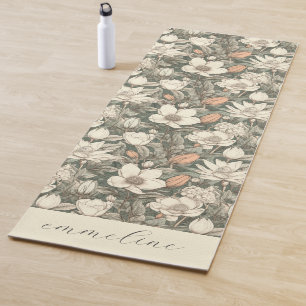 Elegant Floral Personalised Yoga Mat