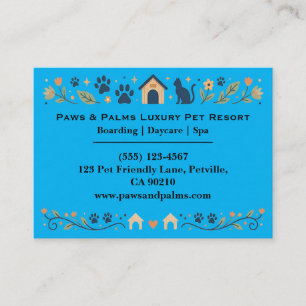 Elegant Floral Pet Boarding & Daycare Customisable Business Card