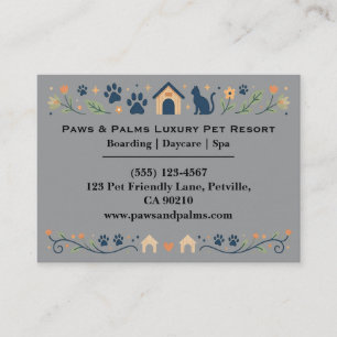Elegant Floral Pet Boarding & Daycare Customizable Business Card
