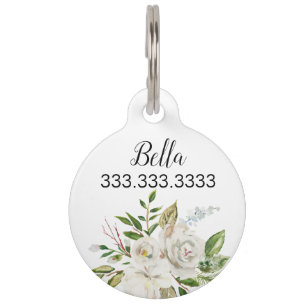 Elegant Floral Pet Tag