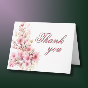 Elegant Floral Photo Any Year Birthday Thank You Card