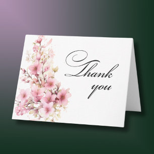Elegant Floral Photo Any Year Birthday Thank You Card