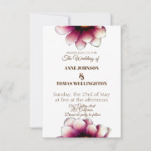 Elegant, Floral Photo Wedding Invitation