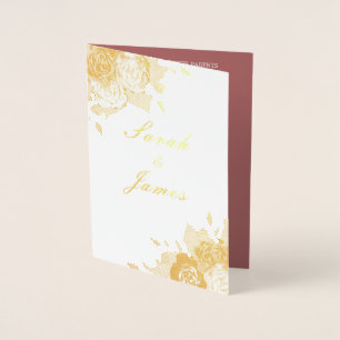 Elegant Floral Photo Wedding Invitation Foil Card