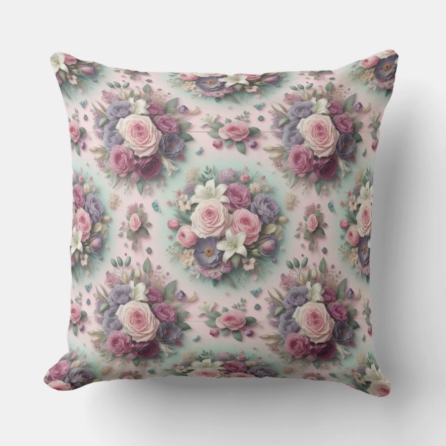 Elegant Floral Pillow (Front)