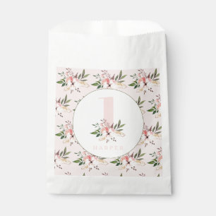 Elegant floral pink birthday party  favour bags
