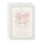 Elegant Floral Pink Bow Baptism Invitation