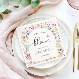 Elegant Floral Pink Bridal Shower  Napkin