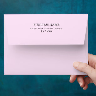 Elegant Floral Pink Business Address Envelope