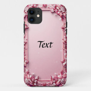 Elegant Floral Pink Frame Case-Mate iPhone Case
