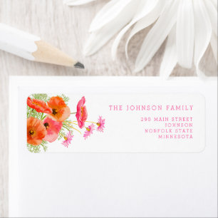 Elegant Floral Pink Orange Girl Baby Shower