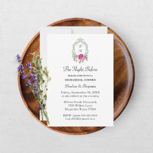 Elegant Floral Pink Peony Monogram Wedding Invitation