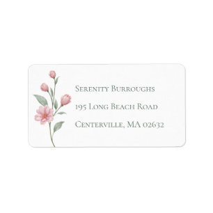 Elegant Floral Pink Sage Spring Garden Wedding Label