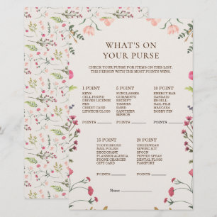 Elegant Floral Pink What's on Your Purse Game