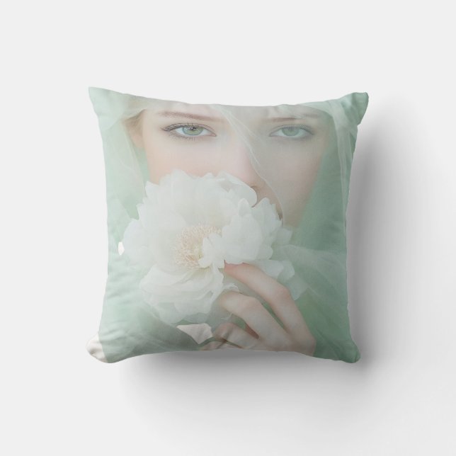 Elegant Floral Portrait Cushion (Front)