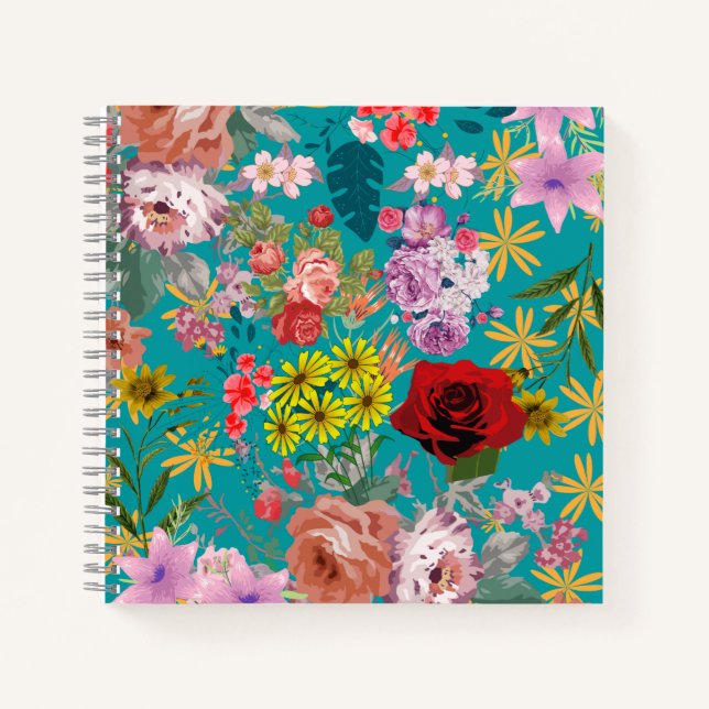 Elegant floral practice  notebook (Front)