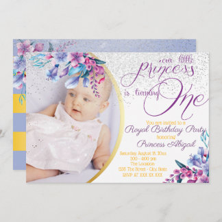 Elegant Floral Princess Birthday Invitation