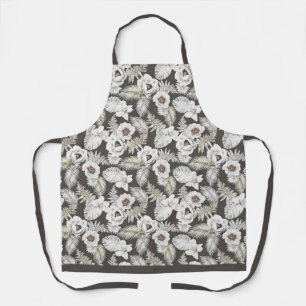 Elegant Floral Print Apron