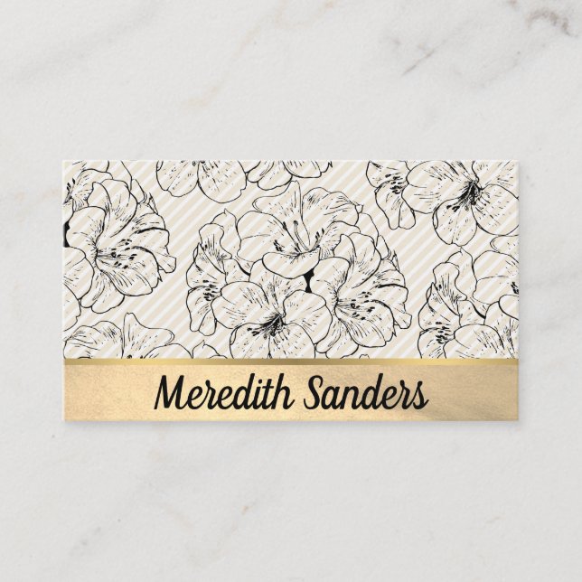 Elegant Floral Print Business Card (Front)