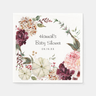 Elegant Floral Pumpkin Baby Shower Napkin