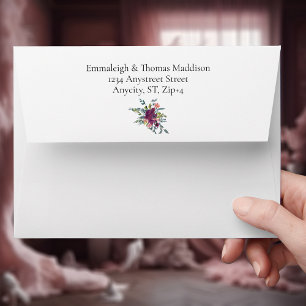 Elegant Floral Purple Bouquet Envelope