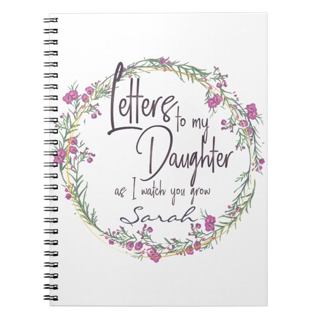 Elegant Floral purple Letters chic design Notebook (Front)