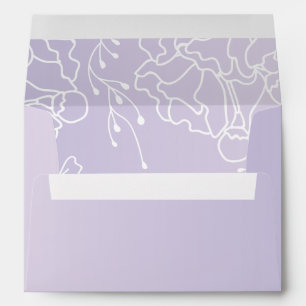 Elegant Floral Purple Minimalist Wedding Envelope