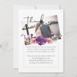 Elegant Floral Purple Orange Wedding
