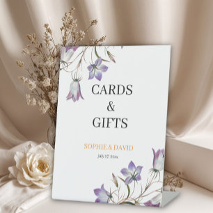 Elegant Floral Purple Wedding Cards & Gifts Sign