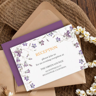 Elegant Floral Purple Wedding Reception Only Enclosure Card