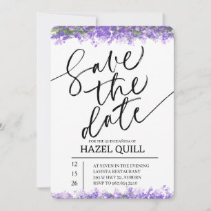 Elegant Floral Quinceañera Save the Date Invitation