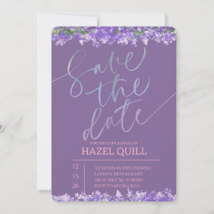 Elegant Floral Quinceañera Save the Date Invitation
